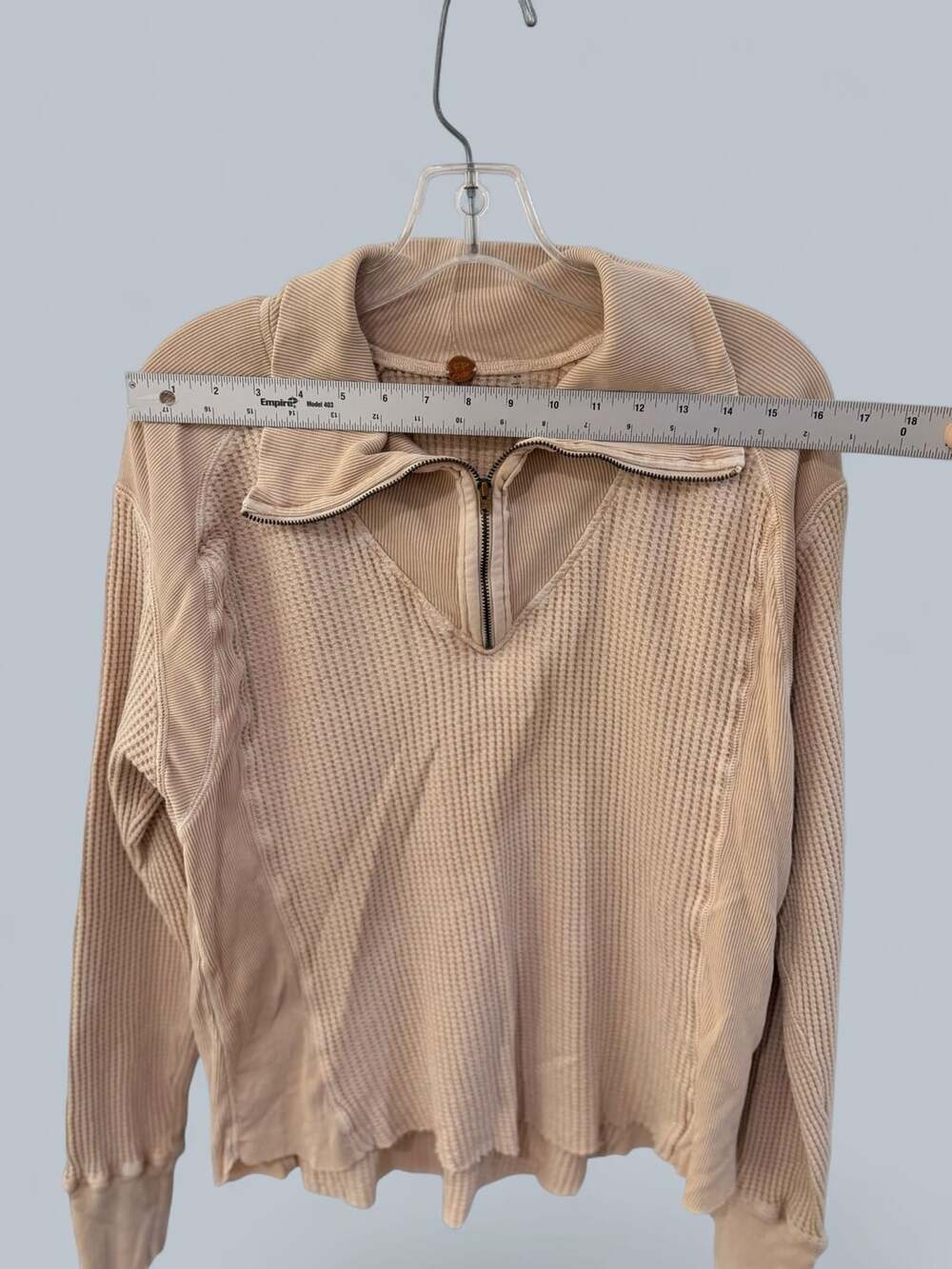Free People FP One Ashton Zip Thermal Long Sleeve Ribbed Top M - Picture 9 of 10